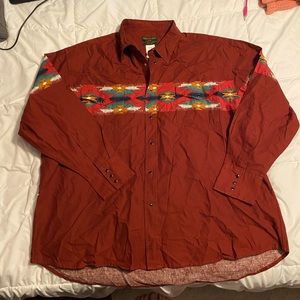 NWT Rustler by Wrangler Aztec button down
